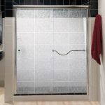 Frosted Glass Bypass Shower Doors With Stainless Steel Frame