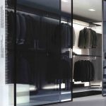 Dark Sliding Glass Closet Doors