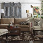 Old Style Sliding Barn Door on Cozy Living Room