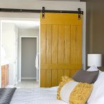 Yellow Interior Barn Door for Bedroom