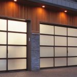 Contemporary Garage Door with Frosted Glass and Aluminum